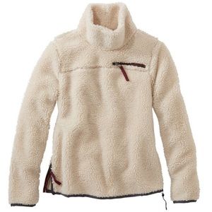 L.L. Bean Off-White Sherpa Fleece Hoodie